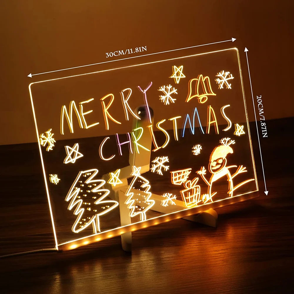 Acrylic Reusable Drawing Board With LED light